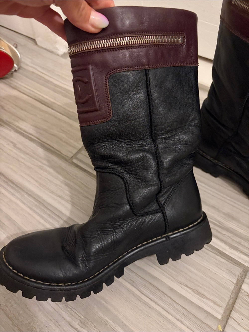 Authentic Vintage Chanel Cocoon Engineer Boots - Picture 8 of 13